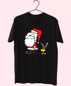 Peanuts Snoopy And Woodstock Santa Antlers T Shirt Xmas Design 1