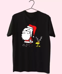 Peanuts Snoopy And Woodstock Santa Antlers T Shirt Xmas Design 4
