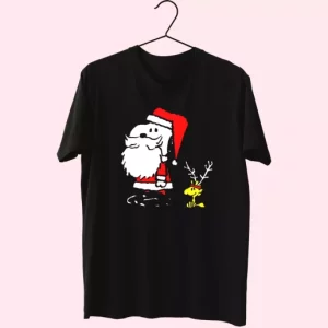 Peanuts Snoopy And Woodstock Santa Antlers T Shirt Xmas Design 4