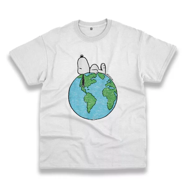 Peanuts Snoopy On Top Of The World Casual Earth Day T Shirt