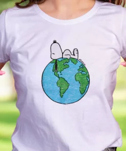 Peanuts Snoopy On Top Of The World Casual Earth Day T Shirt 2