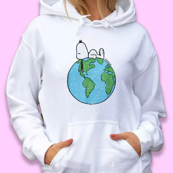 Peanuts Snoopy On Top Of The World Day Earth Day Hoodie