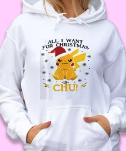 Pikachu All I Want For Christmas Ugly Christmas Hoodie 1 Pikachu All I Want For Christmas Ugly Christmas Hoodie 2
