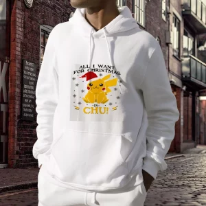 Pikachu All I Want For Christmas Ugly Christmas Hoodie 3