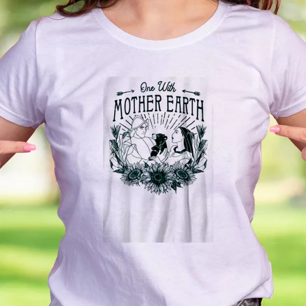 Pocahontas One With Mother Earth Casual Earth Day T Shirt