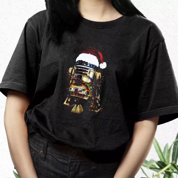 R2D2 Christmas Lights T Shirt Xmas Design