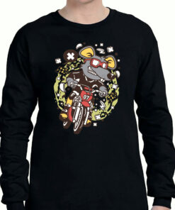 Rat Motocross Rider Funny Long Sleeve T shirt 2