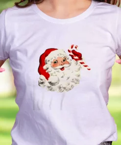 Retro Santa Design Funny Christmas T Shirt 2