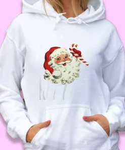 Retro Santa Design Ugly Christmas Hoodie 2