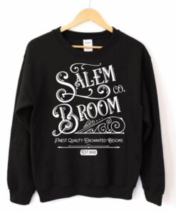 Salem Broom Co Womens Fall Halloween Sweatshirt 1