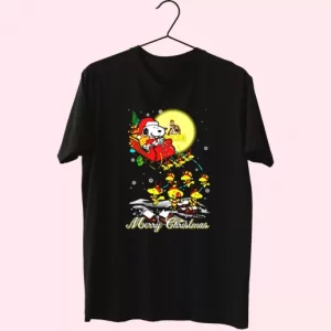 Santa Claus With Sleigh And Snoopy T Shirt Xmas Design 4