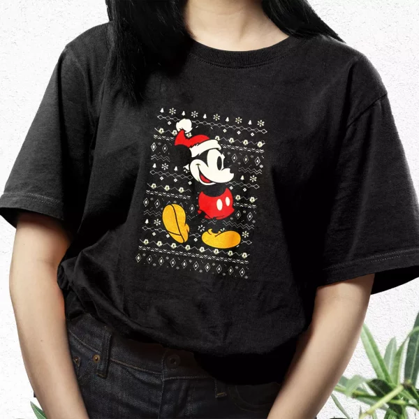 Santa Mickey Mouse Ugly Christmas T Shirt Xmas Design