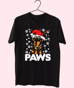 Santa Paws Dachshund Dog Christmas T Shirt Xmas Design 1