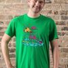 Santa surfing christmas holiday vacation t-shirt