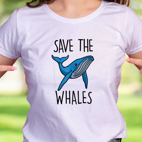 Save The Whales Casual Earth Day T Shirt