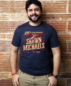 Shawn Michaels 35th Anniversary Flying signature t shirt 2