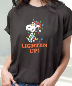 Snoopy Christmas Lighten Up T Shirt Xmas Design 1 Snoopy Christmas Lighten Up T Shirt Xmas Design 2