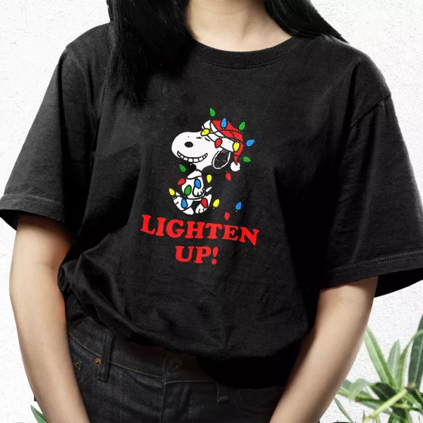 Snoopy Christmas Lighten Up T Shirt Xmas Design