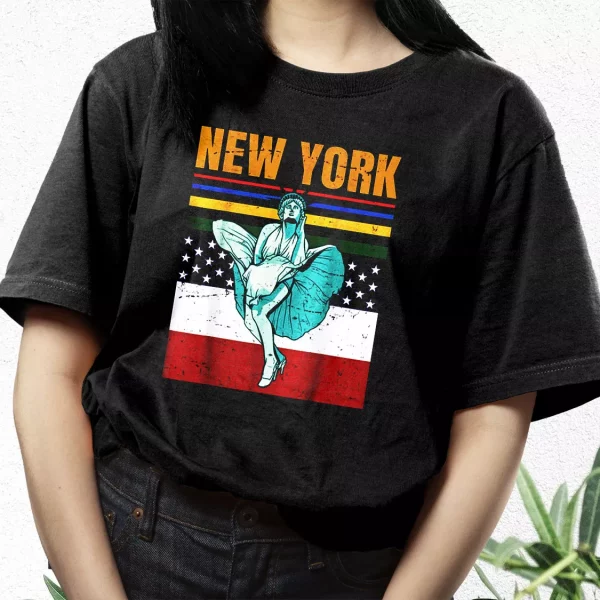 Statue Of Liberty New York Retro America Vetrerans Day T Shirt