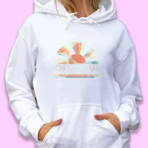 Thankful Rainbow Thanksgiving Hoodie