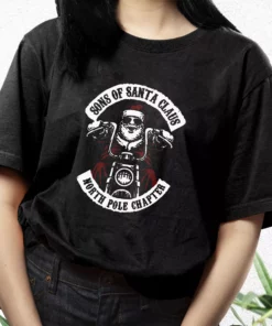 The North Pole Chapter Biker Christmas T Shirt Xmas Design 3