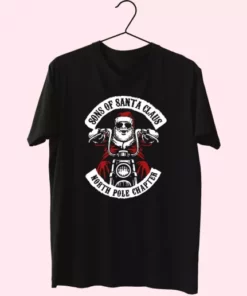 The North Pole Chapter Biker Christmas T Shirt Xmas Design 4