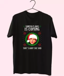 The Office Santa Is Coming T Shirt Xmas Design 3
