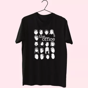The Us Office Character Faces T Shirt Xmas Design