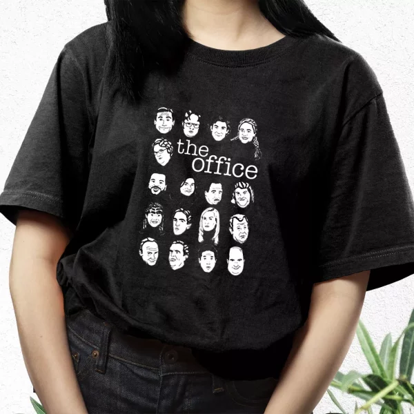 The Us Office Character Faces T Shirt Xmas Design