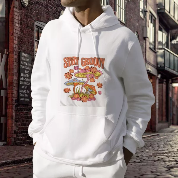 Trippy Mushroom Stay Groovy Ugly Christmas Hoodie