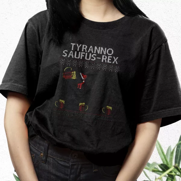 Tyranno Saufus Rex Drink Beer T Shirt Xmas Design