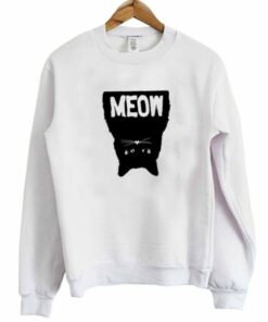 Upside Down Cat Meow Sweatshirt 1