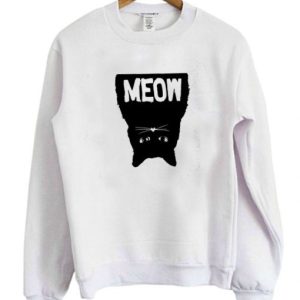 Upside Down Cat Meow Sweatshirt