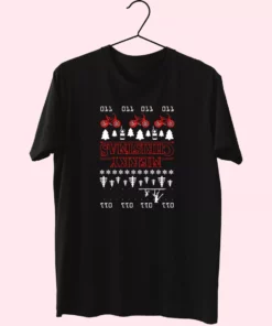 Upside Down Stranger Things Merry Christmas T Shirt Xmas Design 1