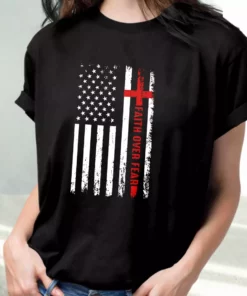 Usa Patriotic Faith Over Fear Vetrerans Day T Shirt 2