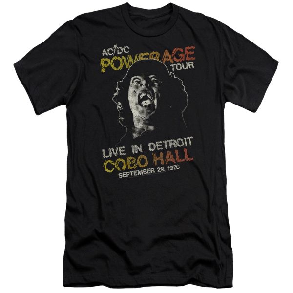 ACDC 1976 Powerage Tour Live in Detroit Black Premium T-shirt
