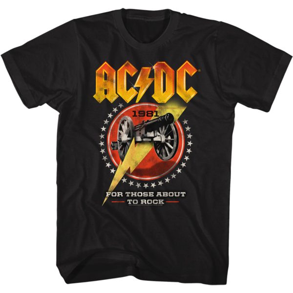 ACDC 1981 For Those About To Rock We Salute You Album Black T-shirt