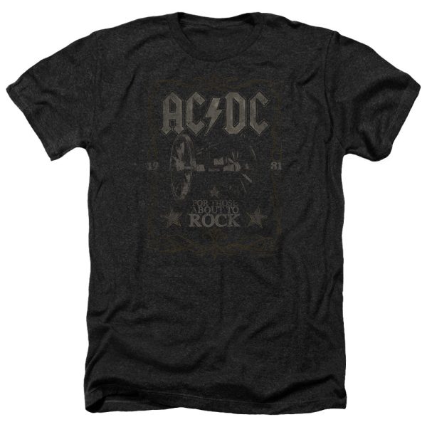 ACDC 1981 For Those About to Rock Album Black Heather T-shirt