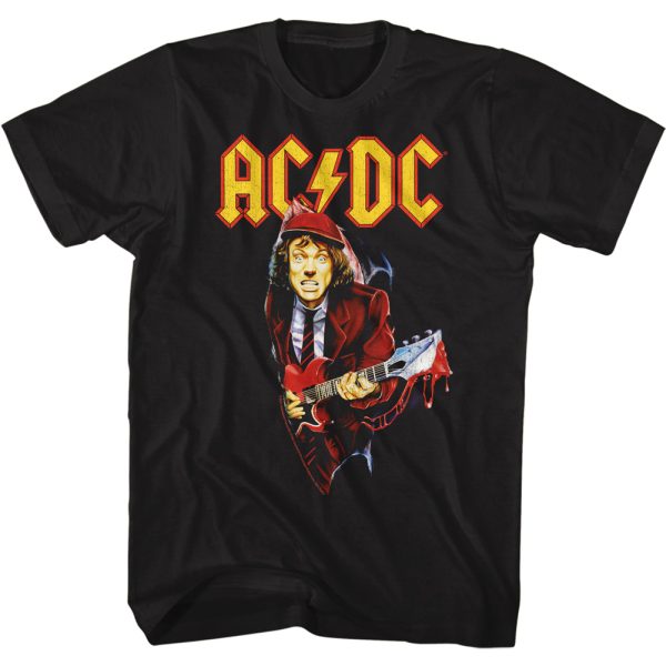 ACDC Angus Young Bloody Guitar Black T-shirt
