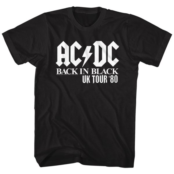 ACDC Back in Black 1980 UK Tour Black T-shirt