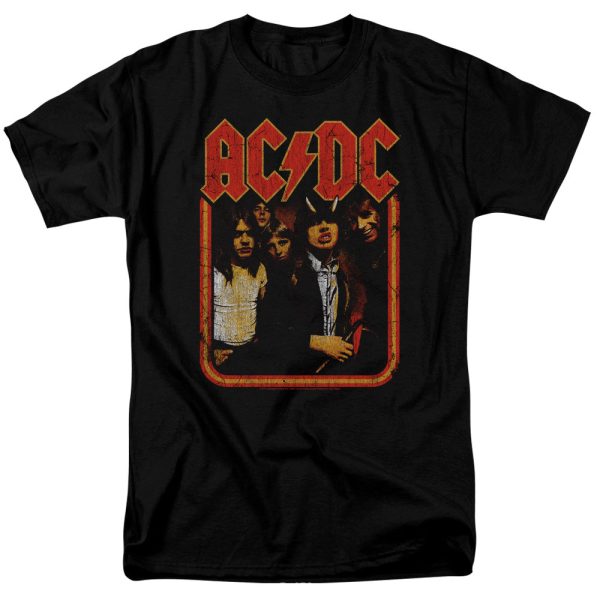 ACDC Distressed Group Photo Black T-shirt