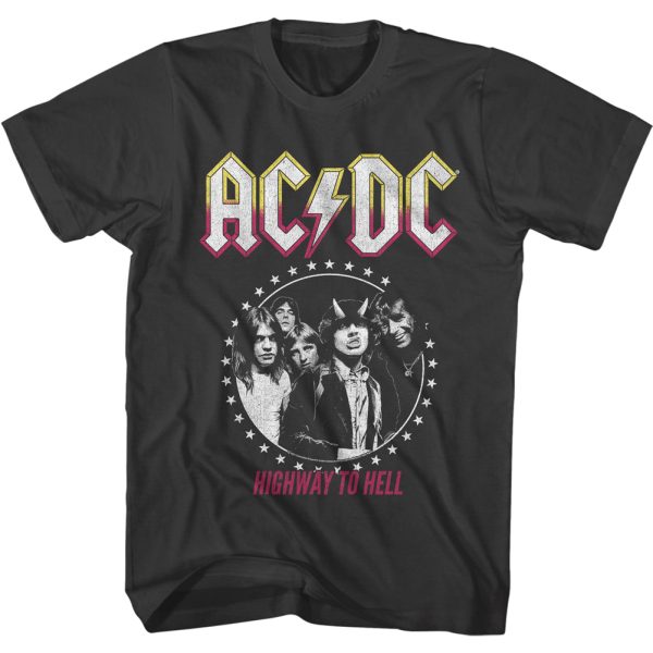 ACDC Highway to Hell Album Vintage Group Photo Smoke T-shirt