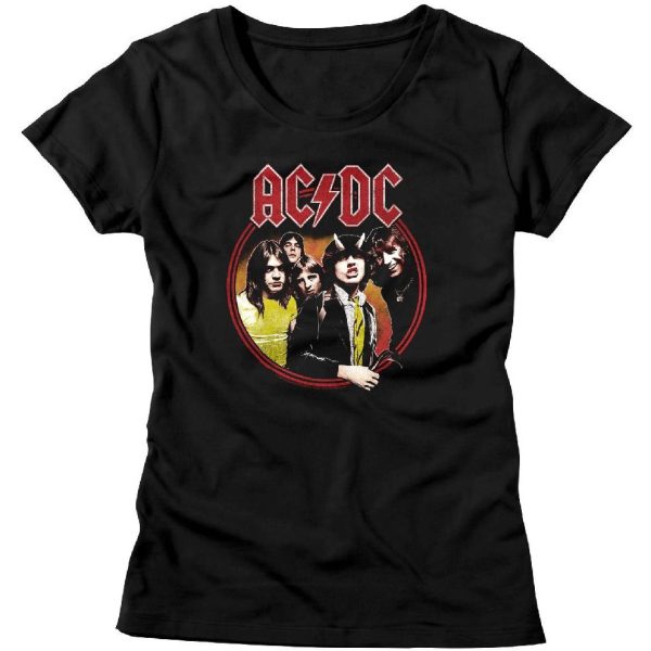 ACDC Ladies T-Shirt Highway To Hell Circle Black Tee