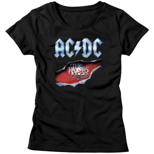ACDC Ladies T-Shirt The Razors Edge Circle Black Tee