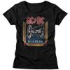 ACDC Ladies T-Shirt We Salute You Colorful Black Tee