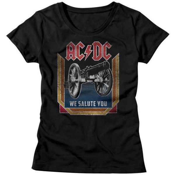 ACDC Ladies T-Shirt We Salute You Colorful Black Tee
