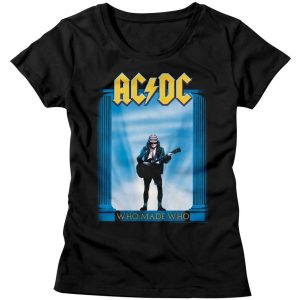 ACDC Ladies T-Shirt Who Made Who Album Cover Black Tee