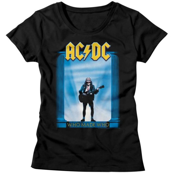 ACDC Ladies T-Shirt Who Made Who Album Cover Black Tee