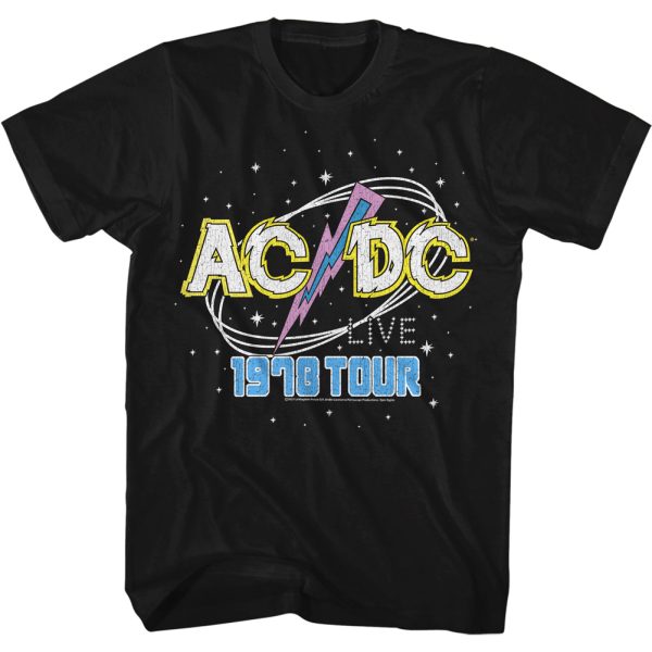 ACDC Live 1978 Powerage Tour Black T-shirt