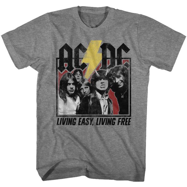 ACDC Living Easy Living Free Highway to Hell Grey T-shirt